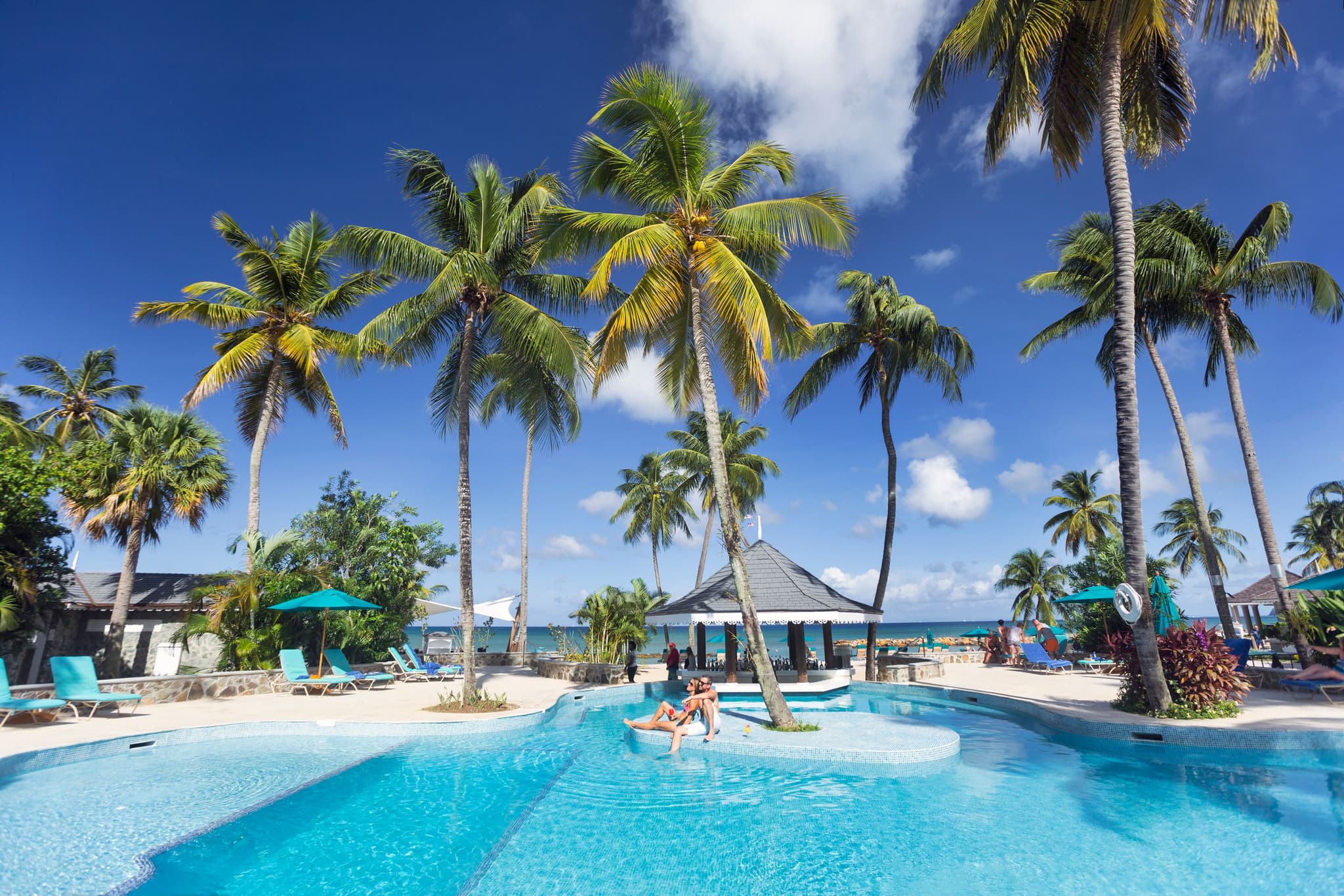 Rendezvous Pool covered with Palm trees