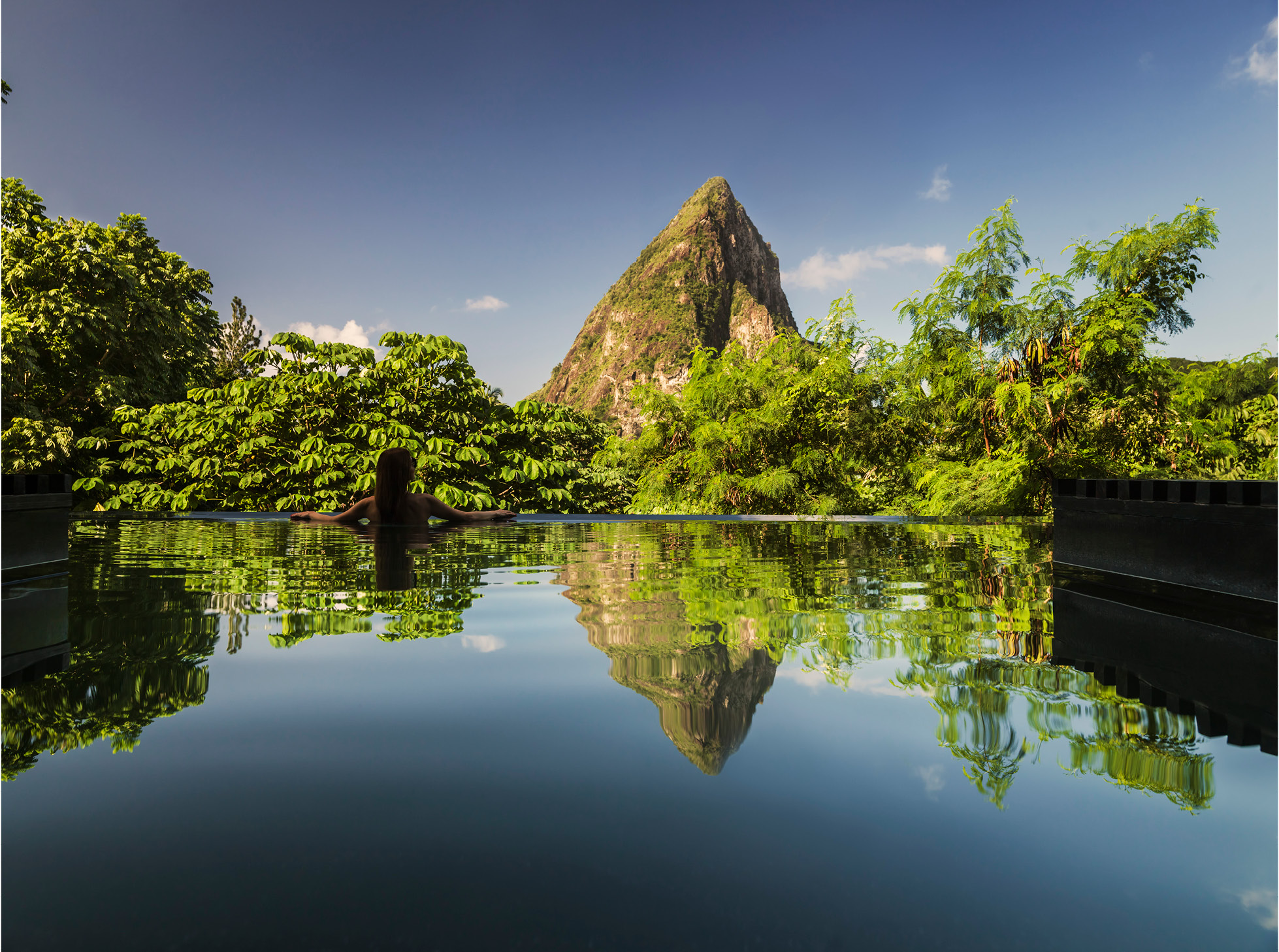 romantic pool view piton mountain hotel chocolat