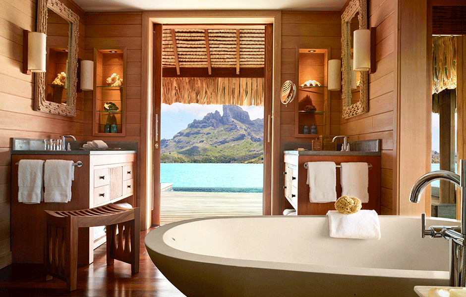 four seasons bora bora bath with a view