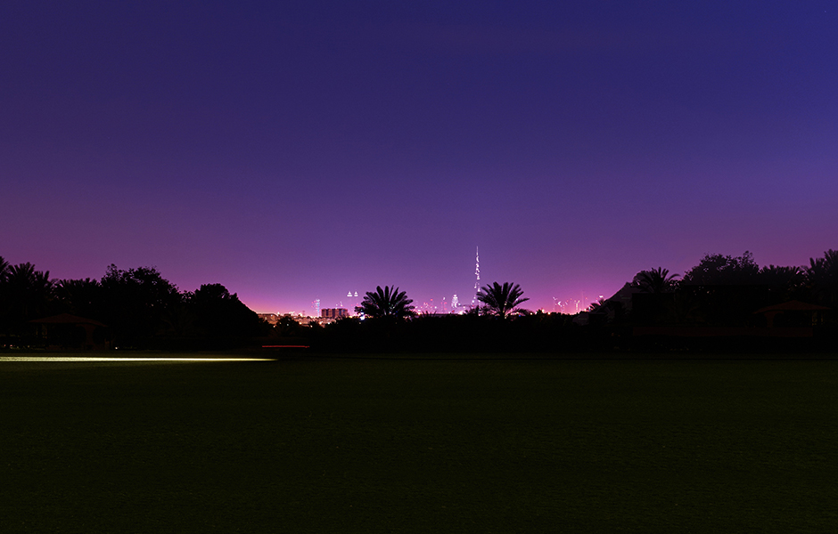 Dubai desert palm skyline