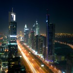 downtown dubai at night