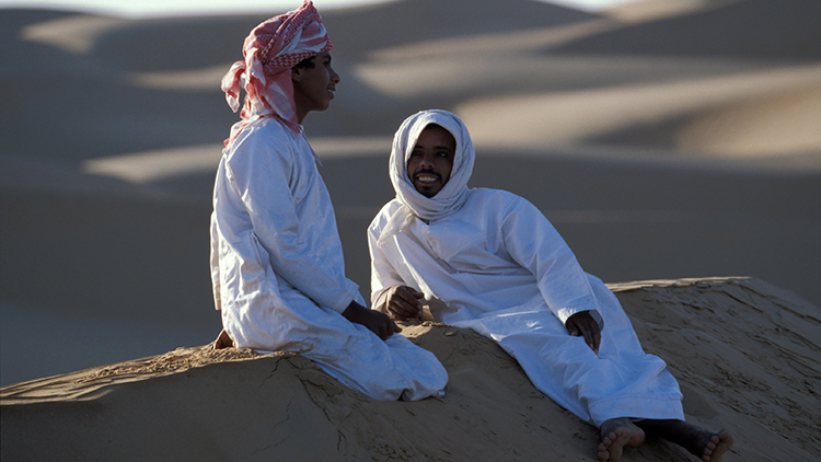 omani locals in the desert