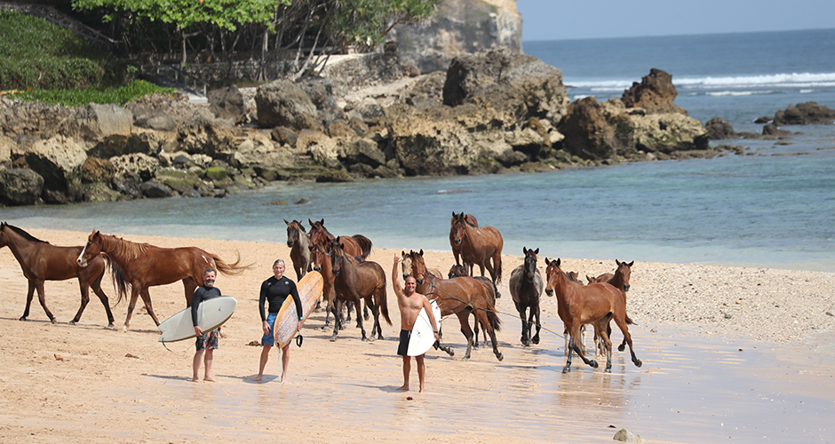 horse riding on beach in sumba