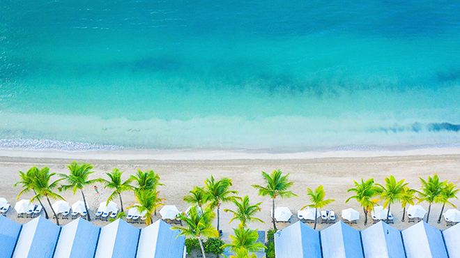 beach scene at carlisle bay in antigua