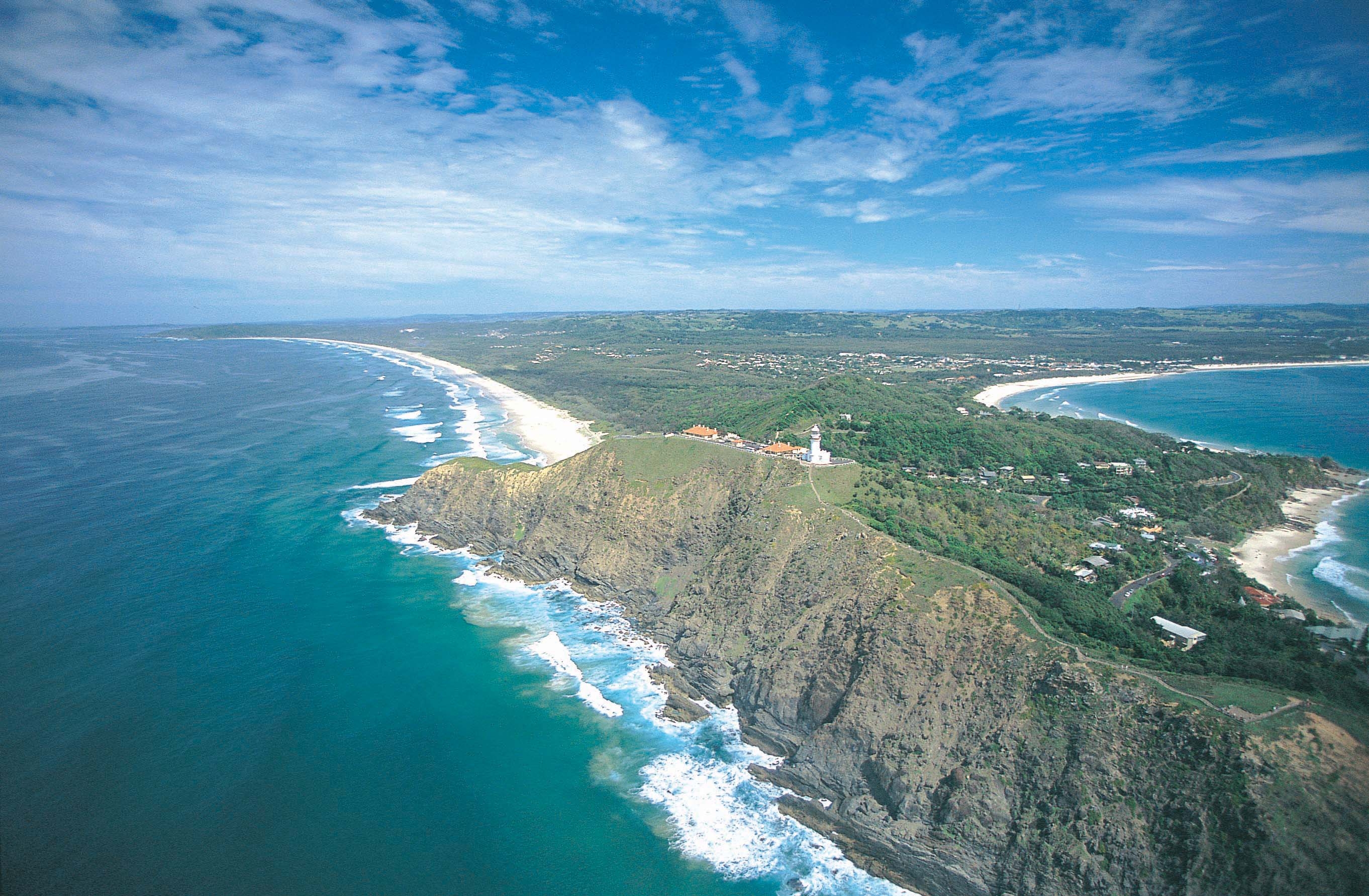 Aerial view of Byron Bay in Australia