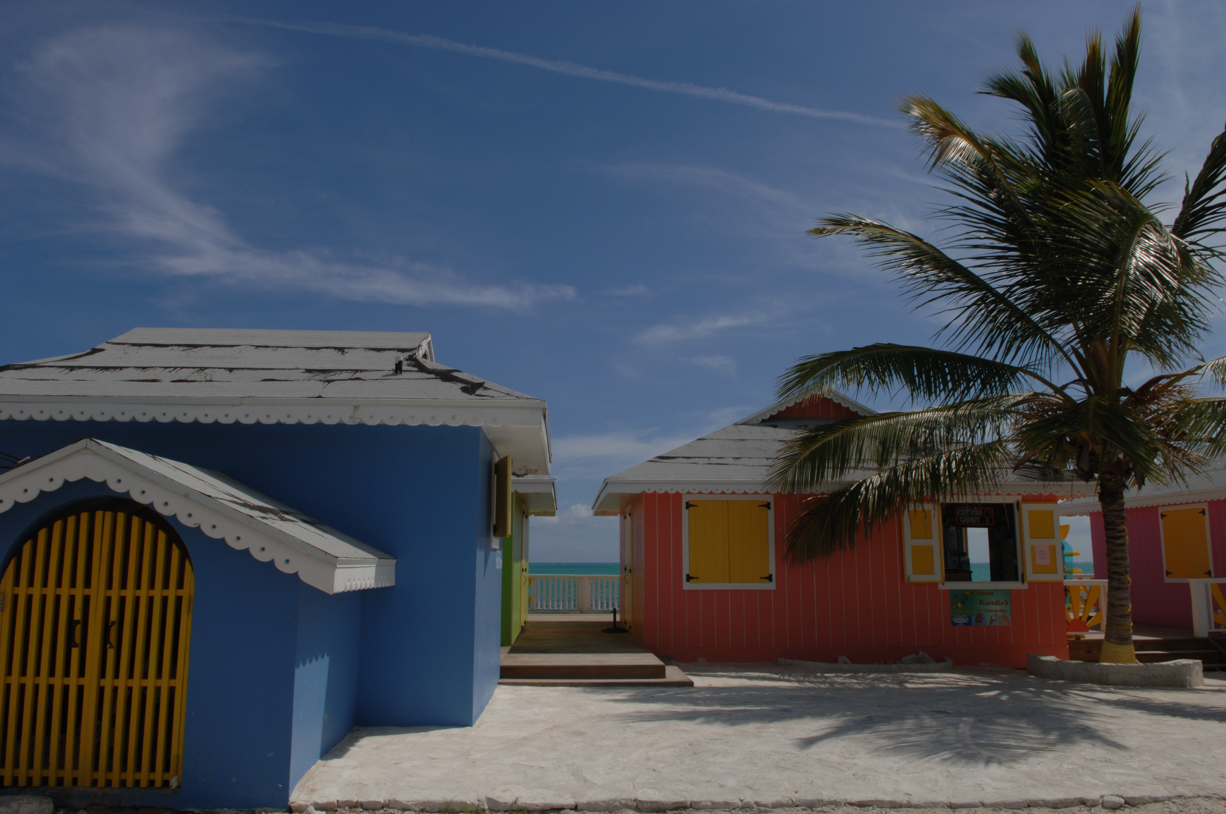 Vibrant beach hut in the Turks and Caicos Islands