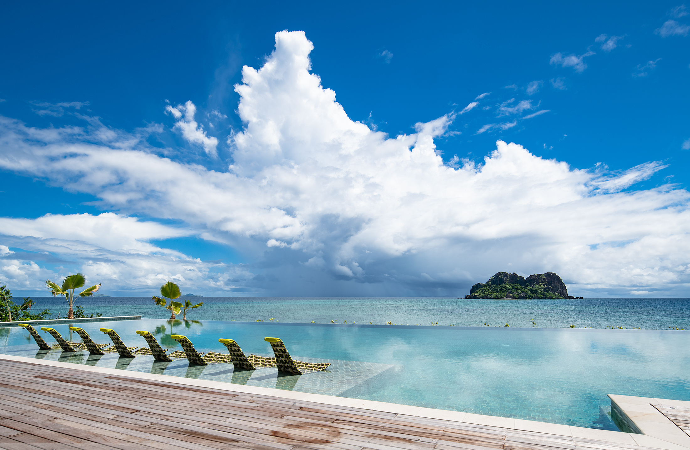 Endless views from The Rocks pool at Vomo Island Resort