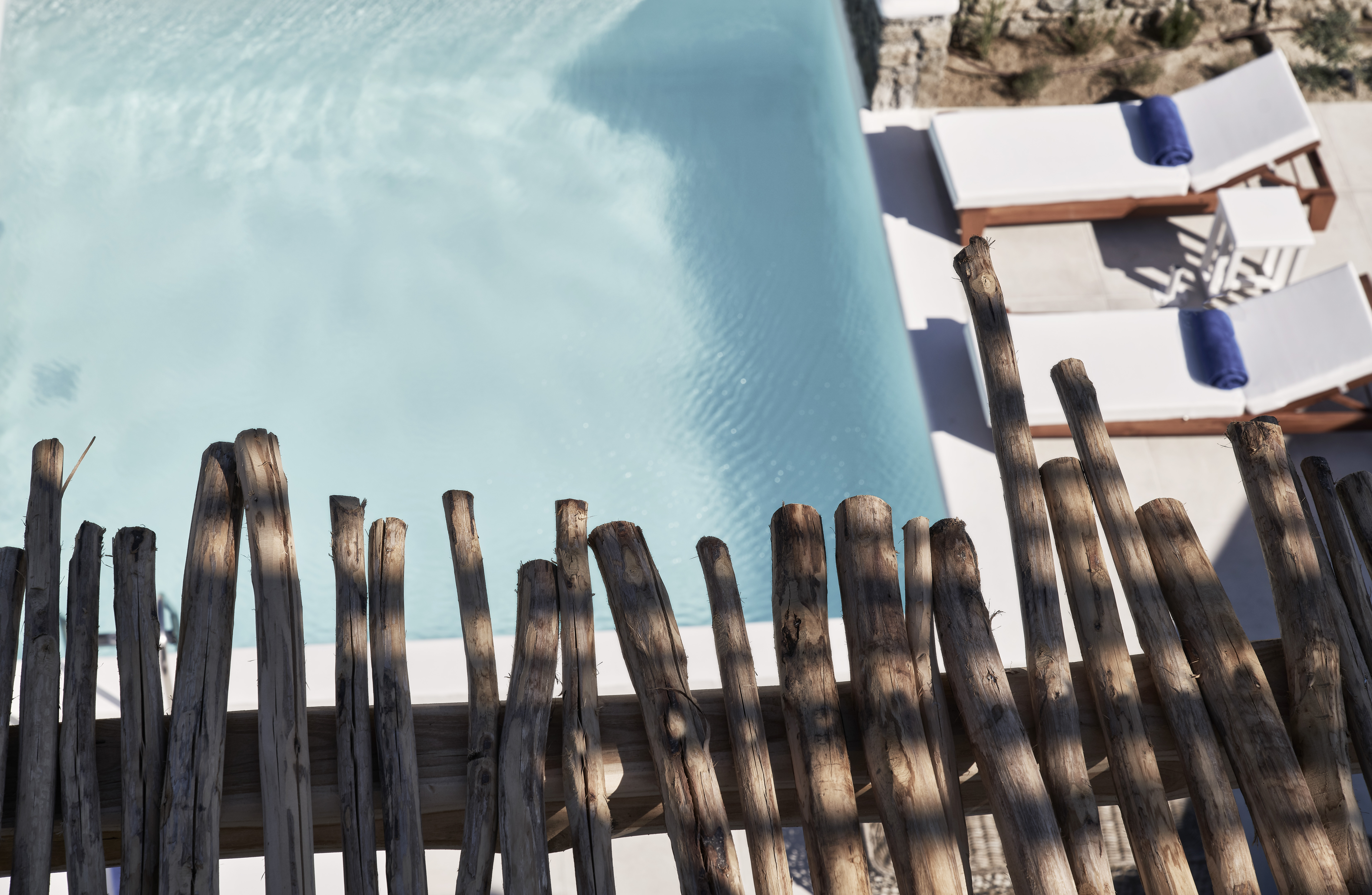looking down at the pool Katikies Mykonos Villas