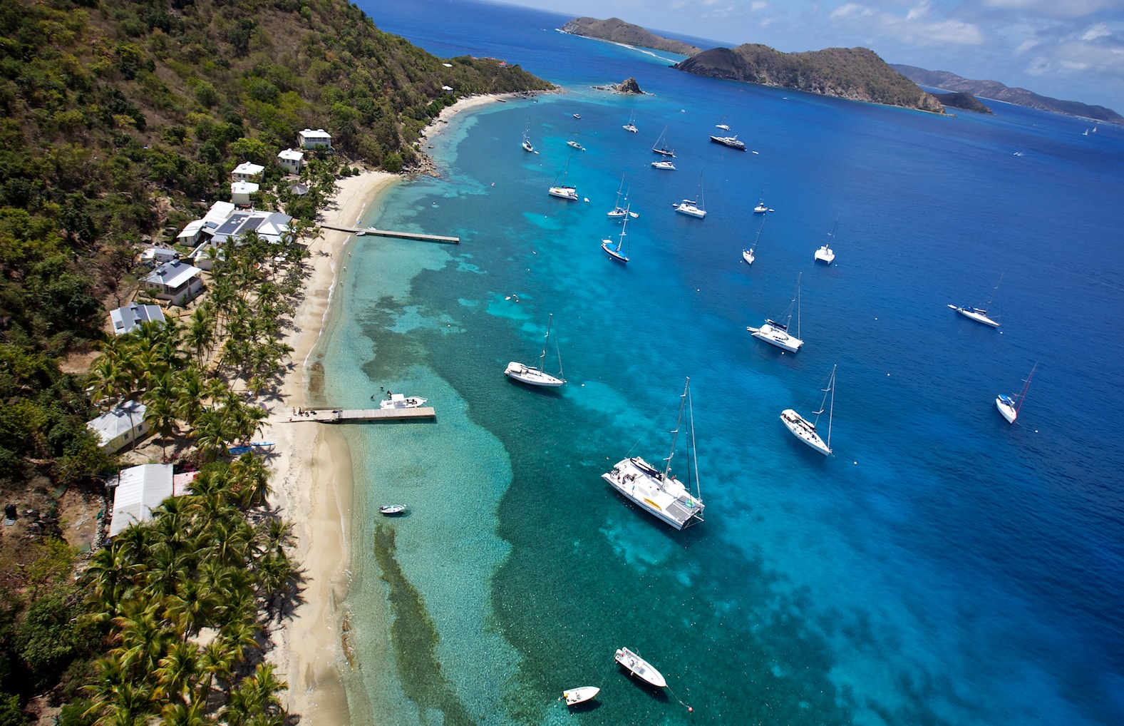Cooper Island boats scattered across the ocean