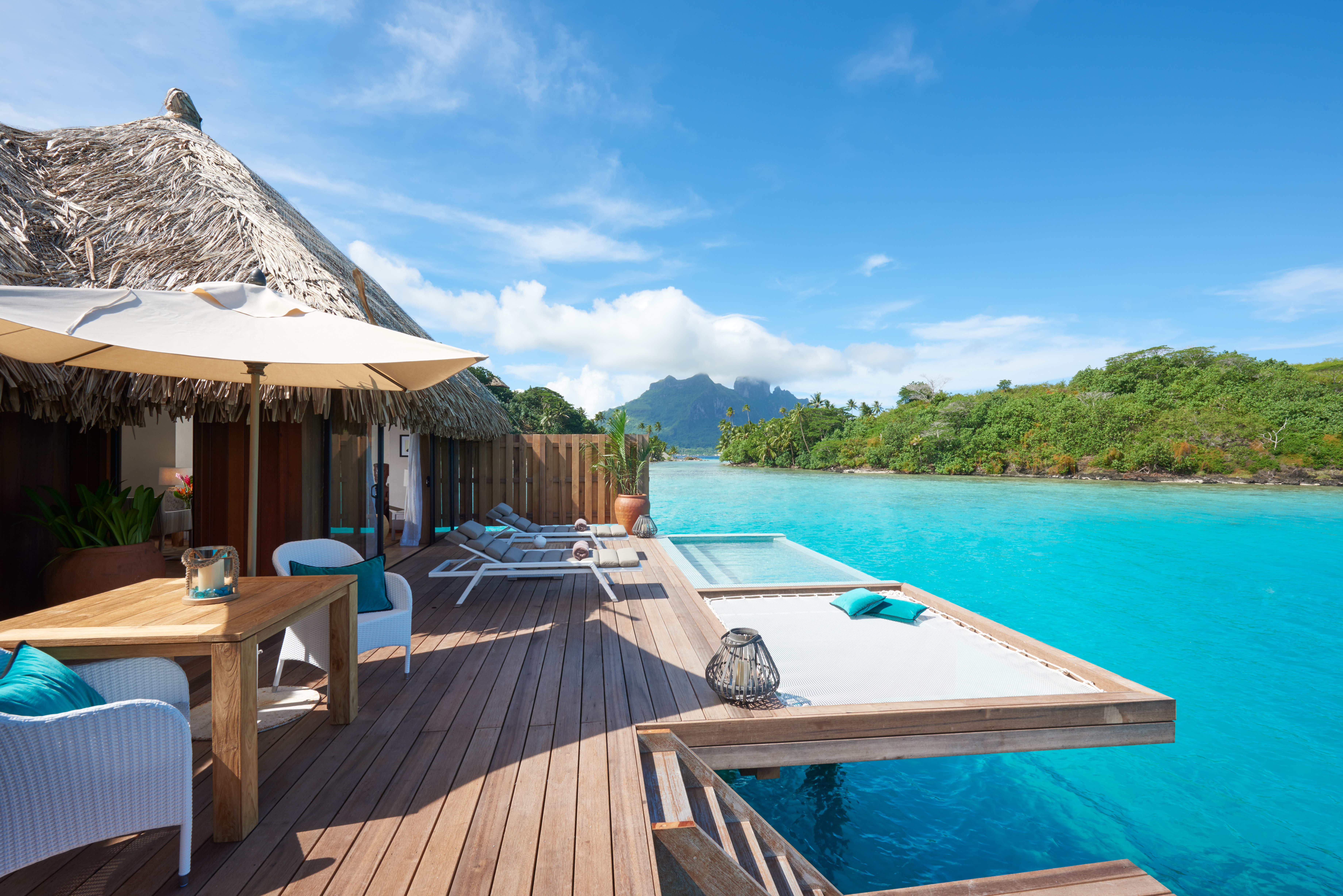 Conrad Bora Bora Nui over water villa with incredible decking area