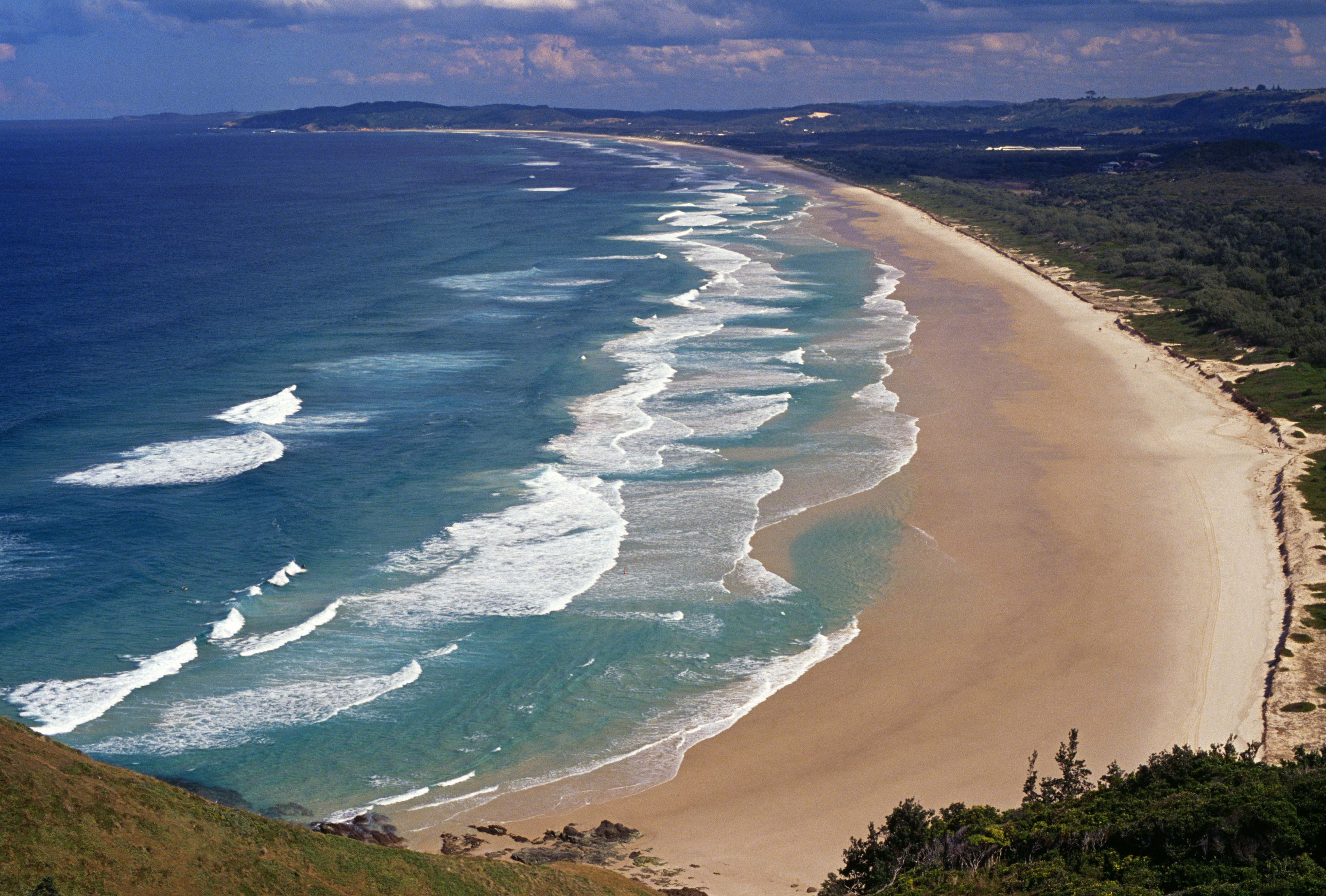 The Crystalbrook Byron Resort & Spa view across the beautiful beach and rippling ocean