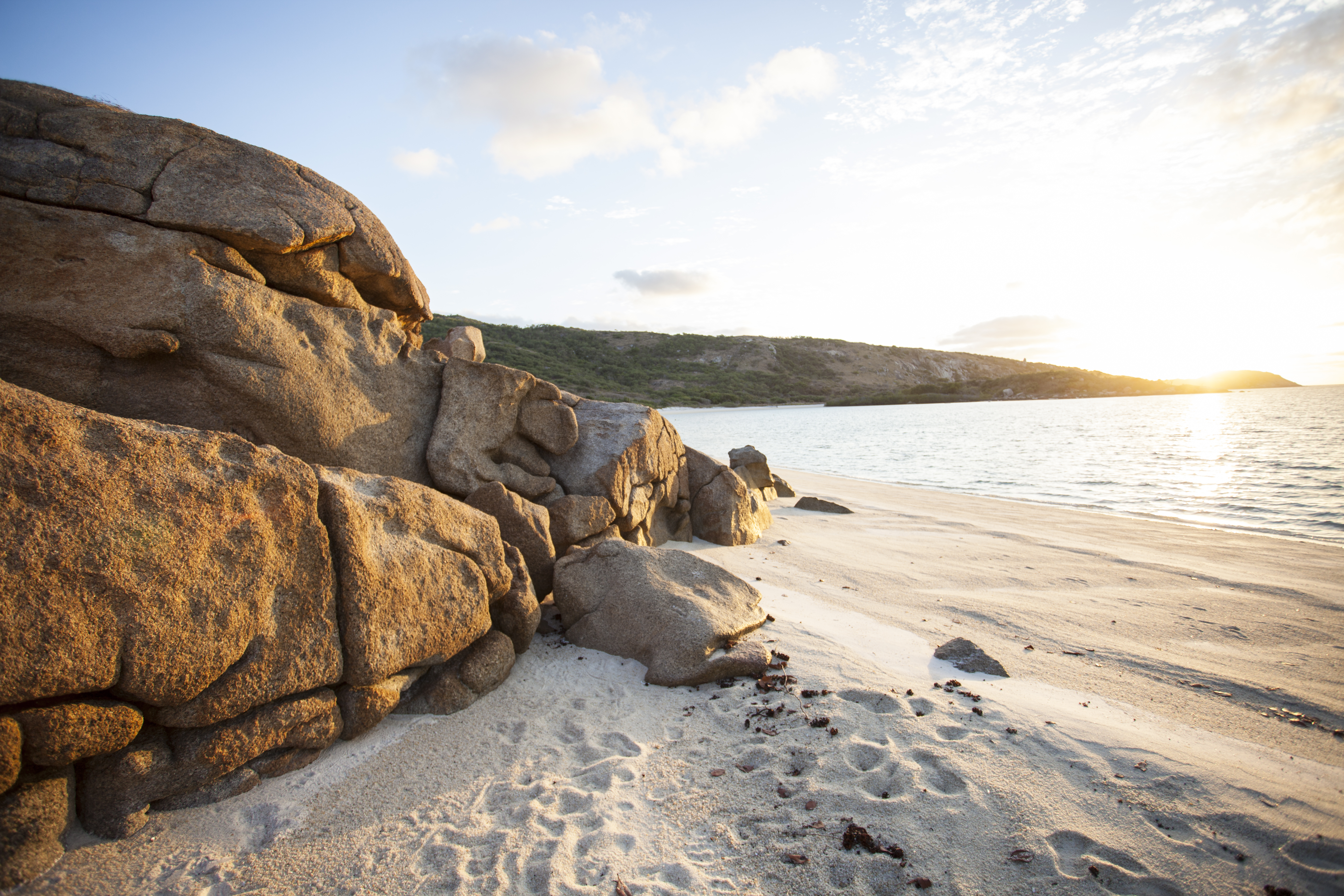 Lizard Island beach with a beautiful sunset