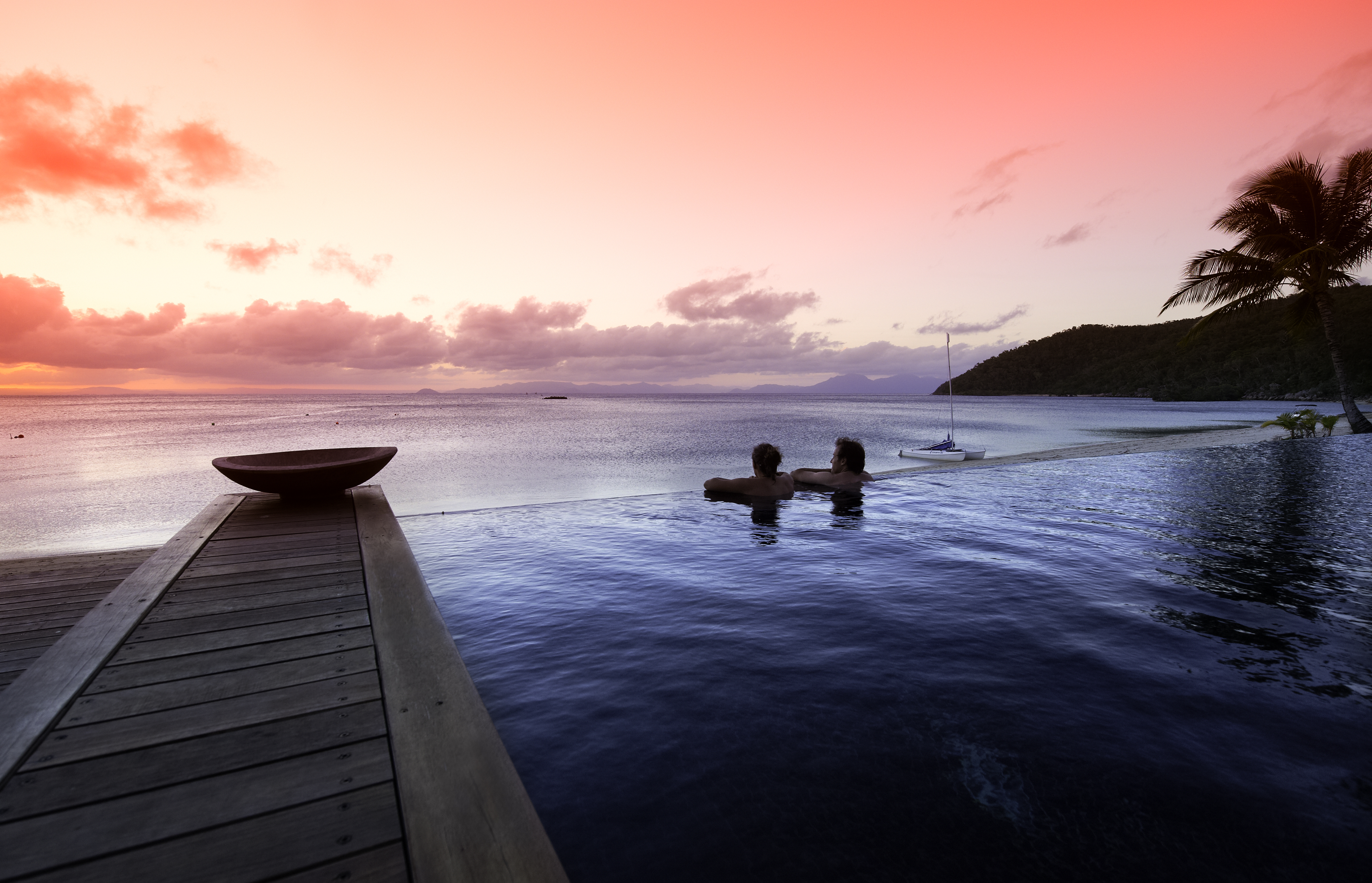 Crimson sky sunset at Orpheus Island Pool