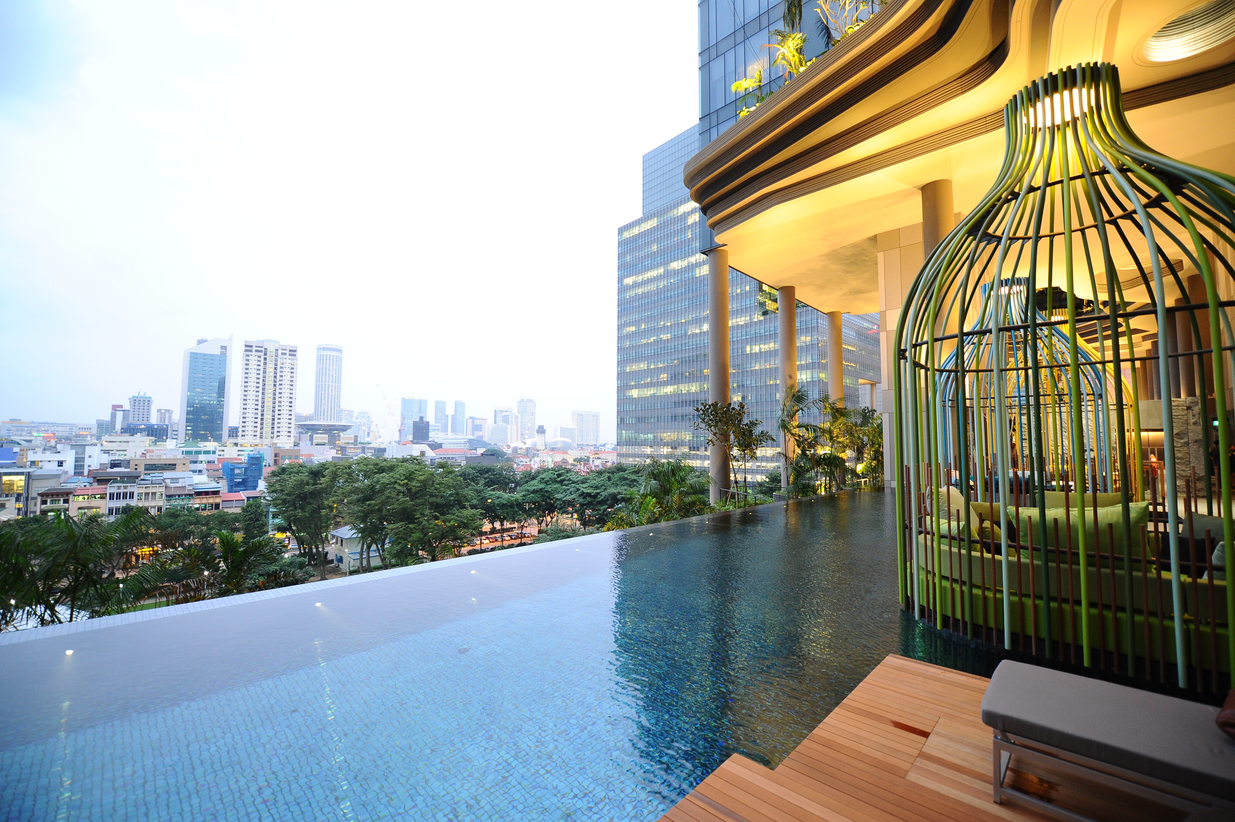 Views from the rooftop pool at Parkroyal on Pickering